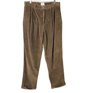 Vintage Puritan Pleated Corduroy Pants Mens Size 34 100% Cotton Brown